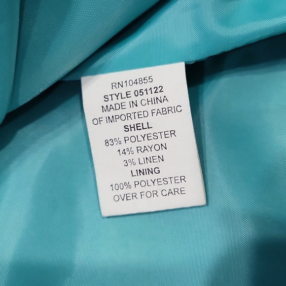 NWOT Vintage Henry-Lee women's green white trim blazer top long dress 2 pcs set - Picture 12 of 14